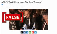 No, the ADL's Jonathan Greenblatt didn't say 'if you criticize Israel, you are a terrorist'