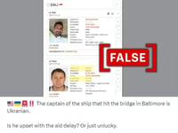 Captain of the ship that hit Baltimore bridge misidentified as Ukrainian national