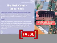 'Birth comb' hack to alleviate pain during labor is unsubstantiated
