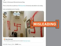 Image of swastikas painted at Columbia University is old, unrelated to ongoing protests