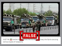 No, this photo does not show Iranian trucks moving weapons into Syria in 2024