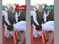 Image of Andhra Pradesh CM Jagan touching Narendra Modi’s feet is digitally altered