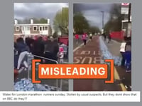 Old video shared as people ‘stealing’ water bottles during the 2024 London Marathon