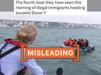 No, image doesn't show migrant boat heading toward U.K.'s Dover in May 2024
