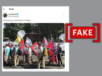 Edited photo shared to claim Israeli flag was raised alongside Nazi one at U.S. protest