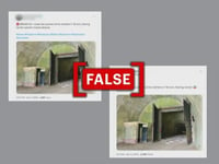 Image shows WWII shelter tunnel in Poland, not a bomb shelter in Tel Aviv