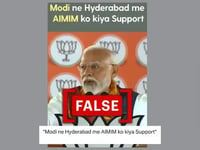 Did Indian PM Modi extend support to rival AIMIM in Hyderabad? No, clip claiming so is edited