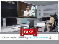 Edited image passed off as Chandrababu Naidu watching YSRCP's manifesto launch