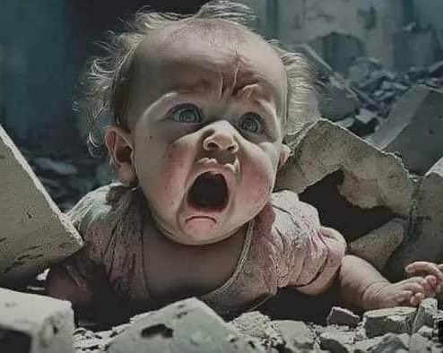 child under the rubble