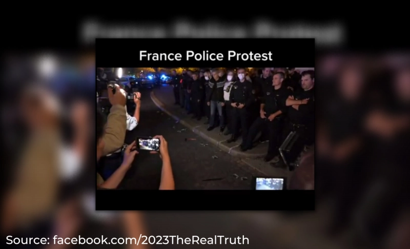 An old video of French police throwing away handcuffs has been falsely shared as being from the current 2023 protests