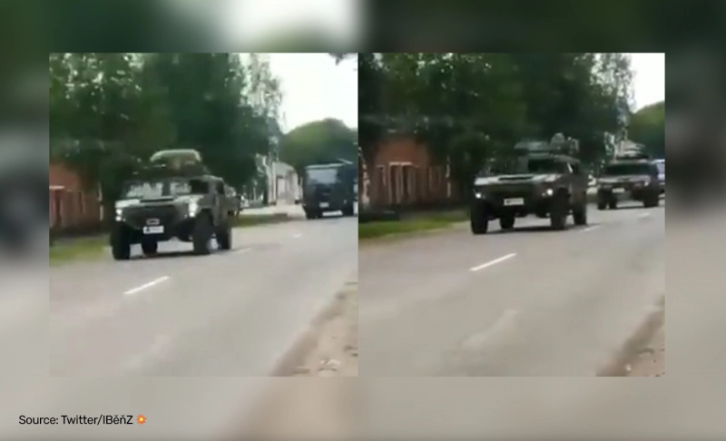 False: A Chinese military convoy entered Ukraine to help the Russian army.