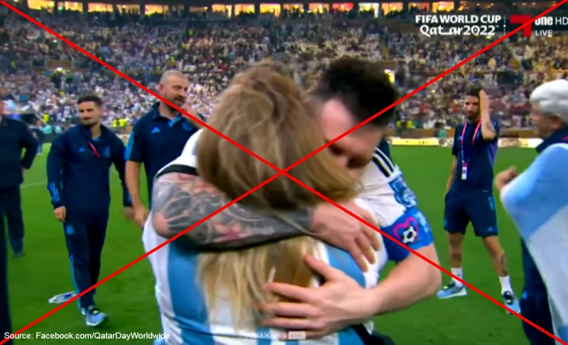 False: This video shows Lionel Messi hugging his mother after the World Cup win.