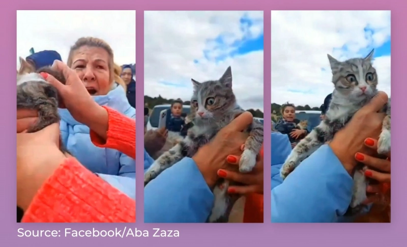False: The video shows a cat rescued from the rubble caused by the Turkey earthquake in February 2023.