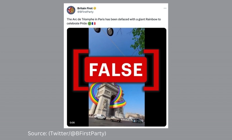No, the Arc de Triomphe has not been decorated for LGBTQ+ Pride month