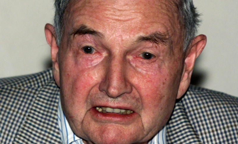 Misleading: David Rockefeller thanked the media for supporting his attempt to dominate the world economy.