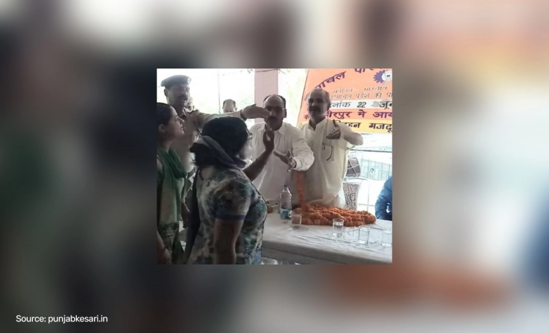 False: A BJP MLA was beaten up by women in Hamirpur, Himachal Pradesh.