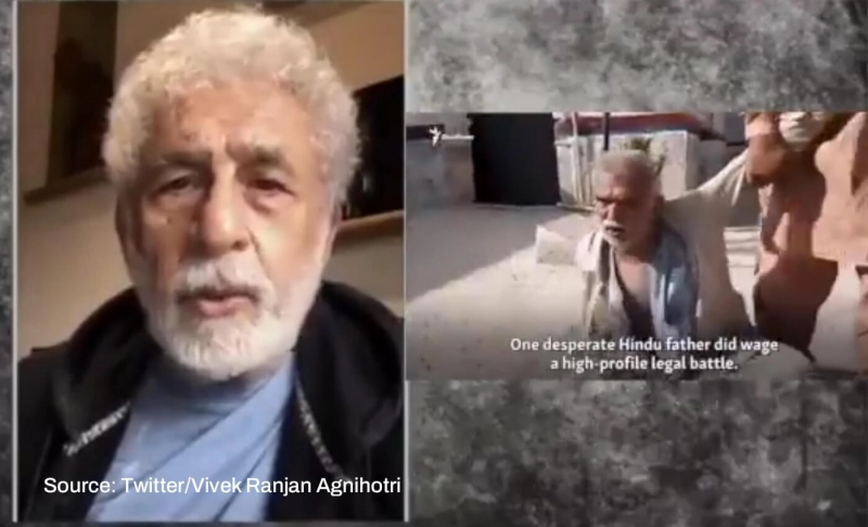 False: Naseeruddin Shah recited a poem for a video depicting violence by Muslims against Hindus.
