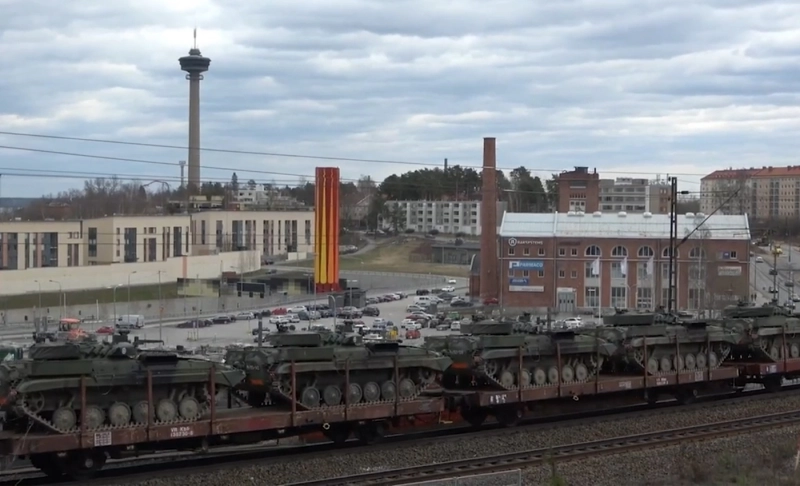 Misleading: A video shows Finland moving military equipment toward the Finnish–Russian border.