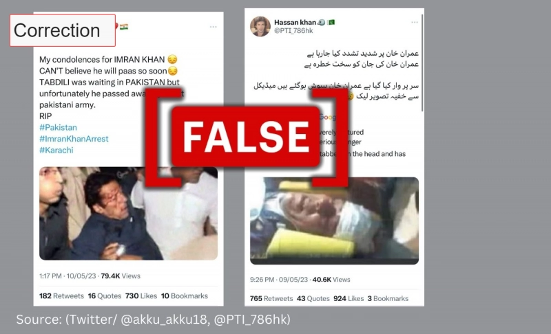 Old photos used to falsely claim former Pakistan Prime Minister Imran Khan was ‘tortured,’ ‘killed’ after his arrest