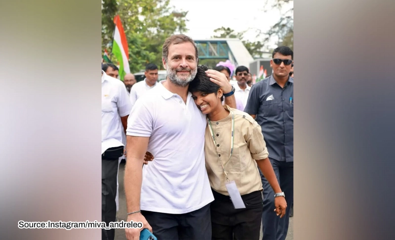 False: Congress leader Rahul Gandhi met with an activist who shouted 