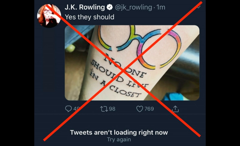 False: J.K. Rowling tweeted that LGBTQ people should live 