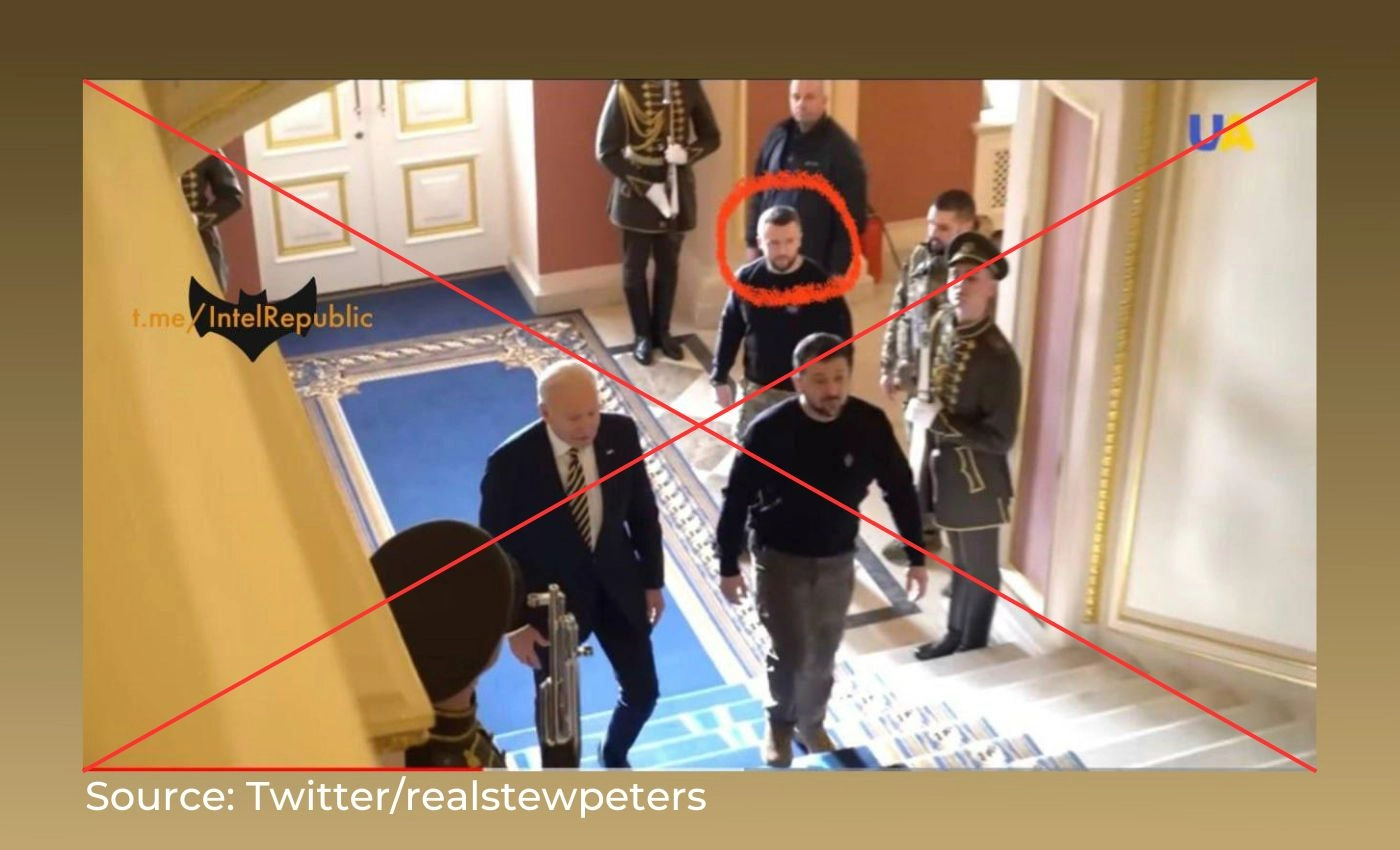 False: President Zelenskyy's 'body double' was caught on camera during President Biden's surprise trip to Kyiv.