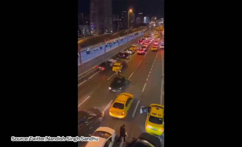 False: Video of cars being damaged by an earthquake that struck Turkey on November 23, 2022.
