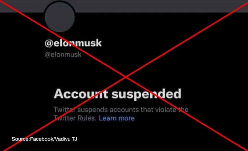 False: An outgoing employee suspended Elon Musk's Twitter account after job cuts at the company.