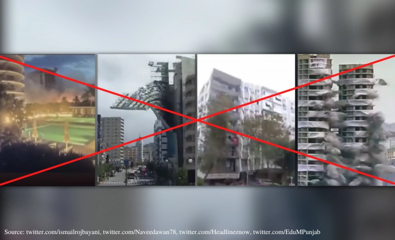 False: These videos show buildings collapsing in Turkey and Syria during the earthquake on February 6.