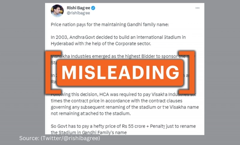 Hyderabad Cricket Association wasn’t fined for renaming a stadium after Rajiv Gandhi