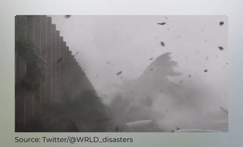 False: Video shows Cyclone Gabrielle ripping off roofs of houses in New Zealand.