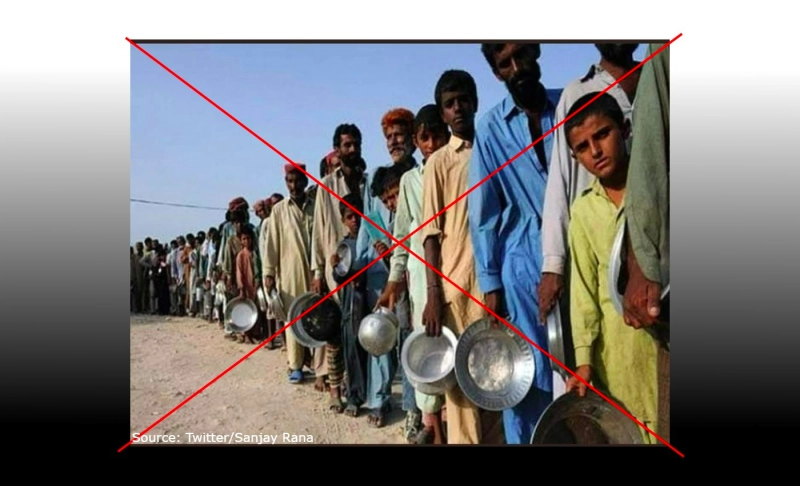 False: An image from the recent economic crisis in Pakistan shows people standing in line waiting for food.