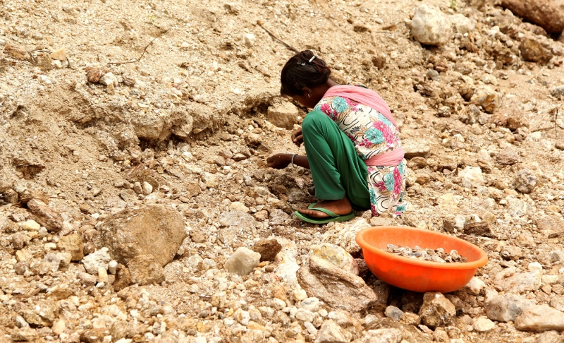 True: Children in India are being used to mine mica used in cosmetics.