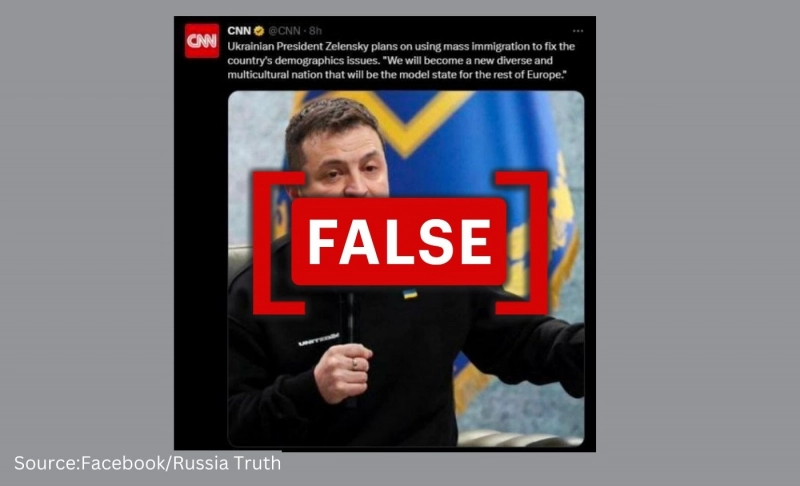 Fabricated CNN tweet shared to spread false claims about Zelenskyy and plans of 'mass immigration'