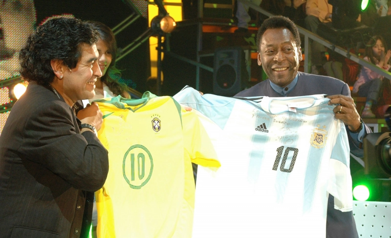 True: Pele and Maradona never played in a match together.