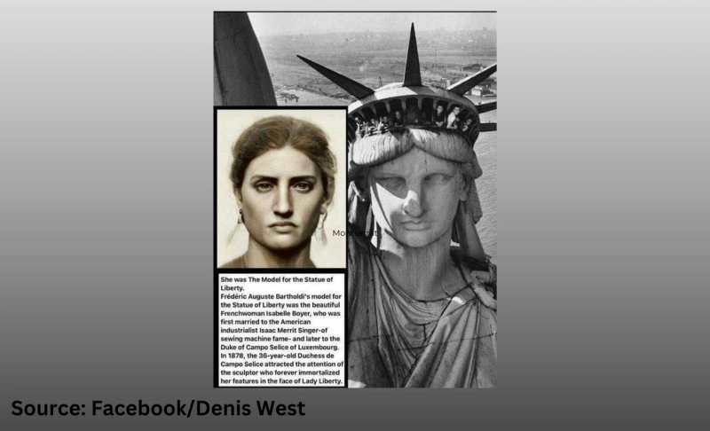 AI-generated image falsely shared as real face of the model for the Statue of Liberty