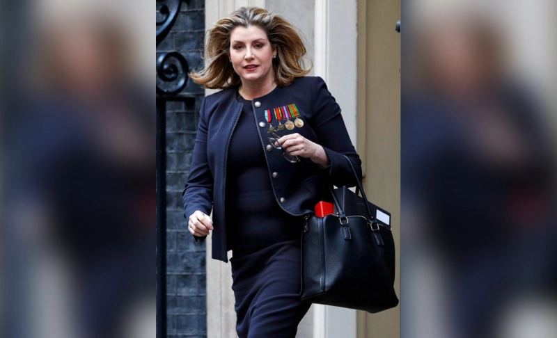 False: This image shows former U.K. Prime Minister contender Penny Mordaunt wearing military medals.