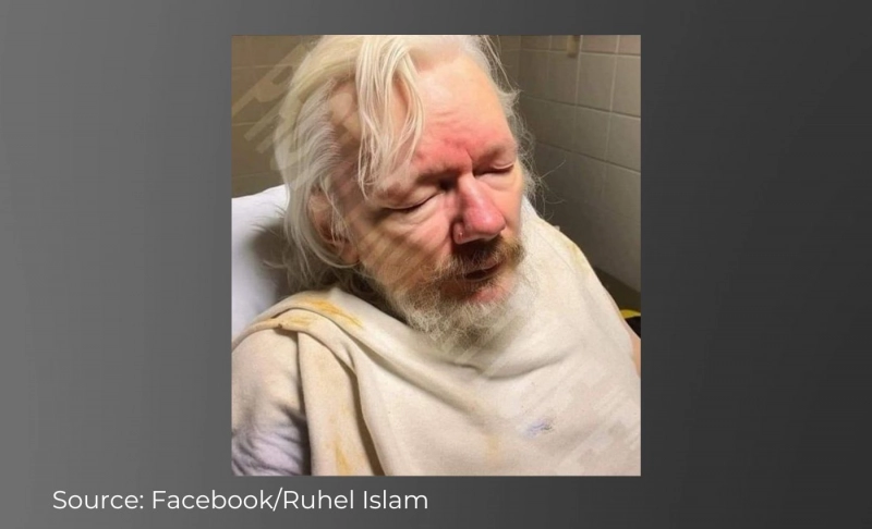 A viral image claiming to show Julian Assange in a U.K. prison is AI-generated