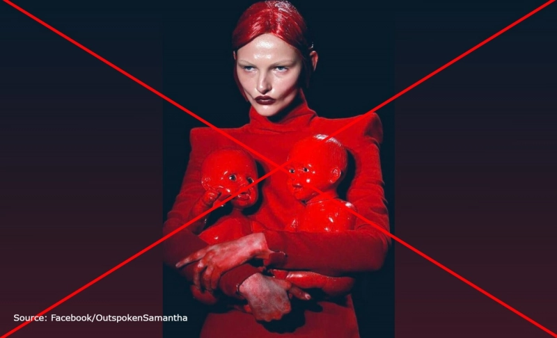False: This photo shows chief designer Lotta Volkova posing for the 2022 Balenciaga ad campaign.