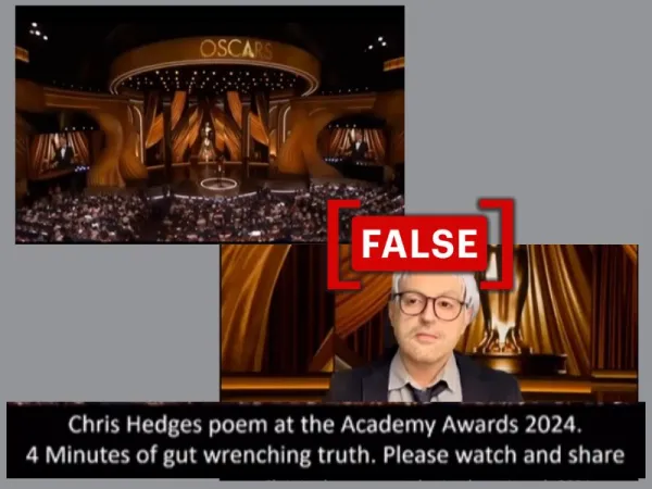 No, journalist Chris Hedges didn't recite a poem about Gaza at 2024 Oscars ceremony