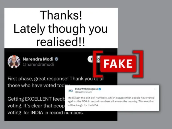 Edited post shared to claim PM Modi stated ‘INDIA bloc received record votes'