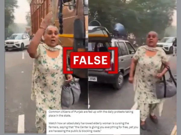 No, elderly woman seen in this video is not 'cursing farmers protesting in Delhi'