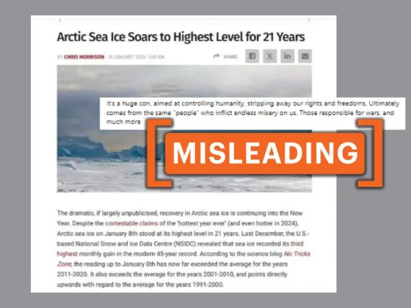 U.S. research agency's data on Arctic Sea ice extent misinterpreted to deny climate change