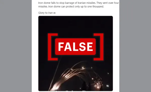Video does not show Israel’s Iron Dome failing to stop Iranian missiles