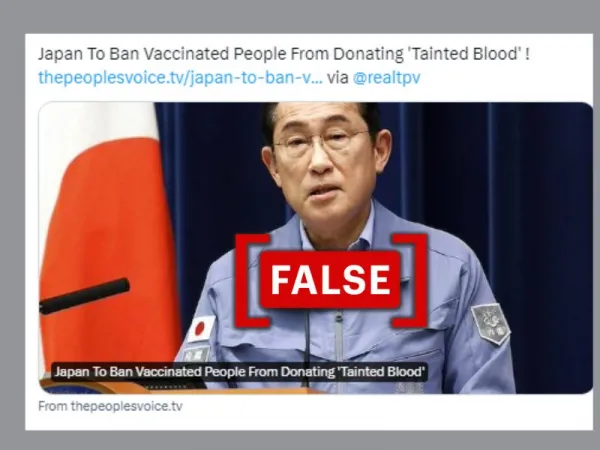 No, Japan not planning to ban vaccinated people from donating blood