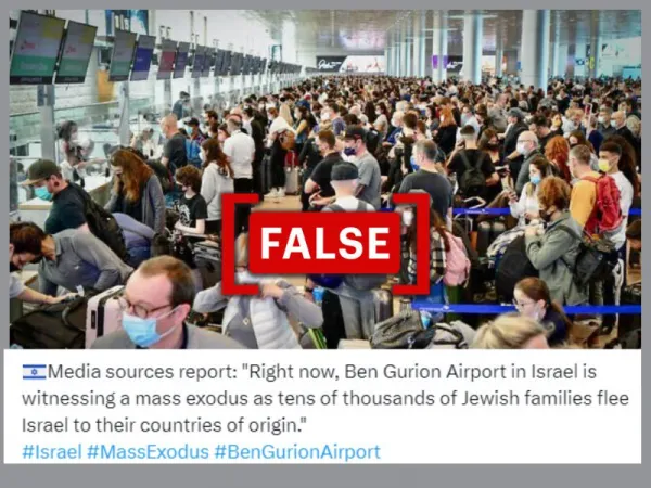 No, image does not show 'mass exodus' at Israel airport amid tensions with Iran