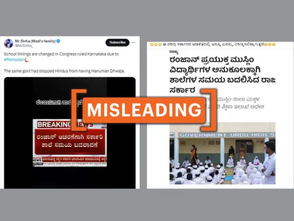 No, Karnataka government has not 'altered timings for all schools' during Ramadan