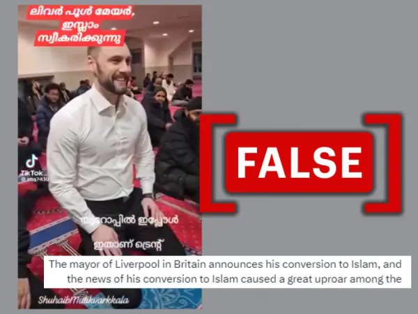 No, viral clip does not show 'Liverpool Mayor' embracing Islam