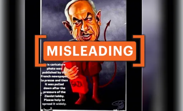Netanyahu poster is from 2014 and was not recently published in a French newspaper