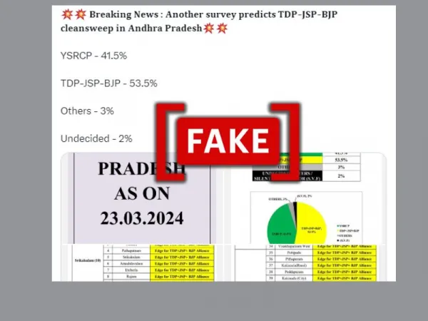 Pre-poll survey edited to claim TDP is leading in Andhra Pradesh